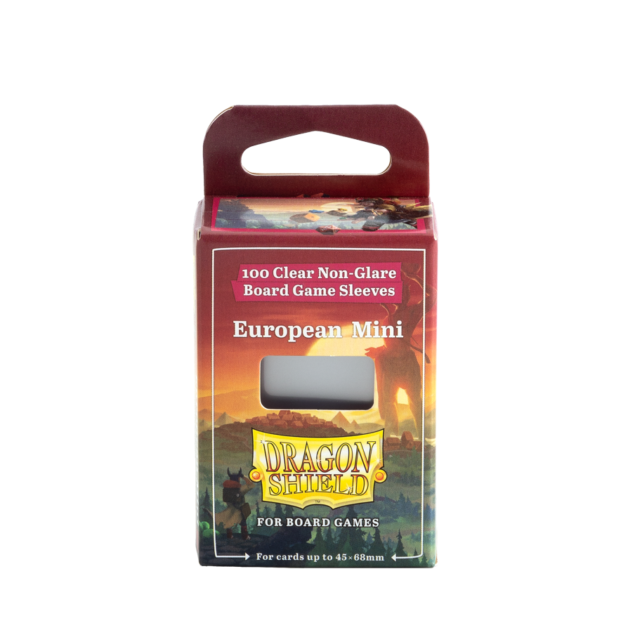 Box of Dragon Shield board game sleeves on a white background